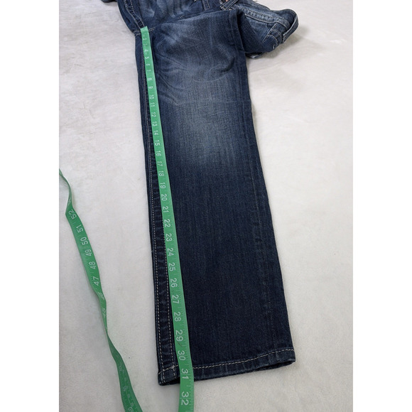 Miss Me Jeans Womens 30 X 31 Blue Mid Rise Skinny Flap Pockets Bling Sequins - Picture 8 of 11